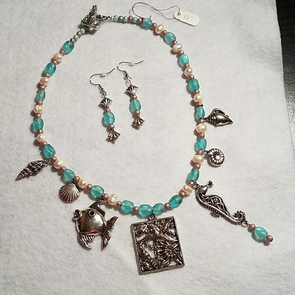 Handcrafted Necklace & Earrings Set - Picture 1 of 4